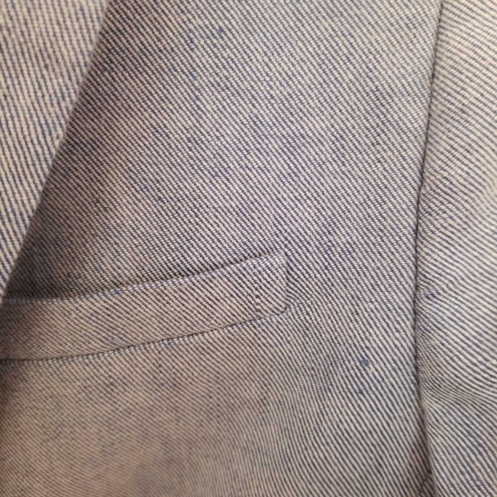 Banana Republic Blue Linen Blazer Classic Fit Chambray Suit Jacket Jcrew Gap 4 - Picture 4 of 5
